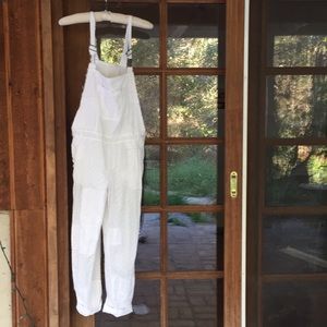 Delicate White Free People Overalls